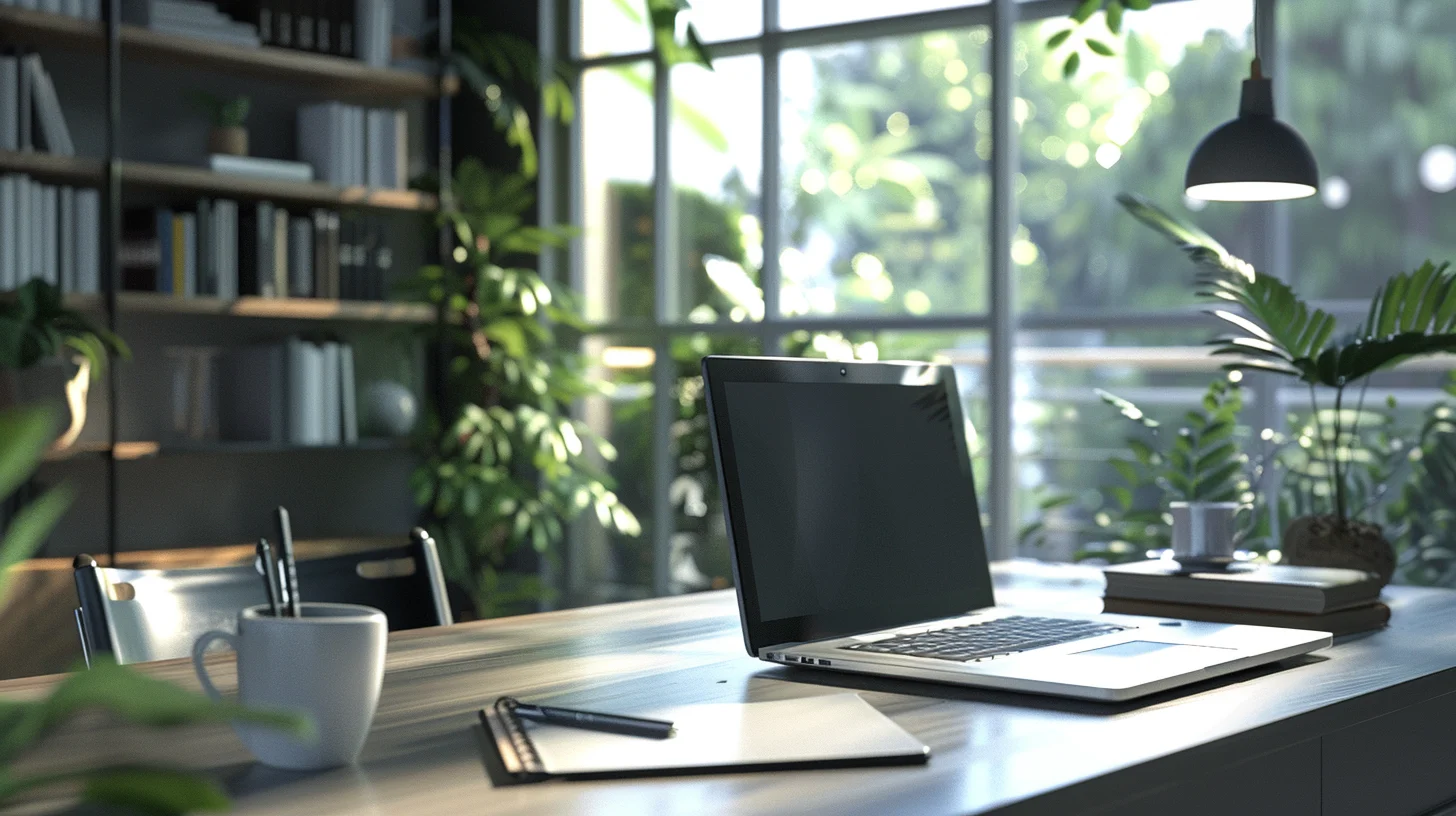 ordinateur sur un bureau